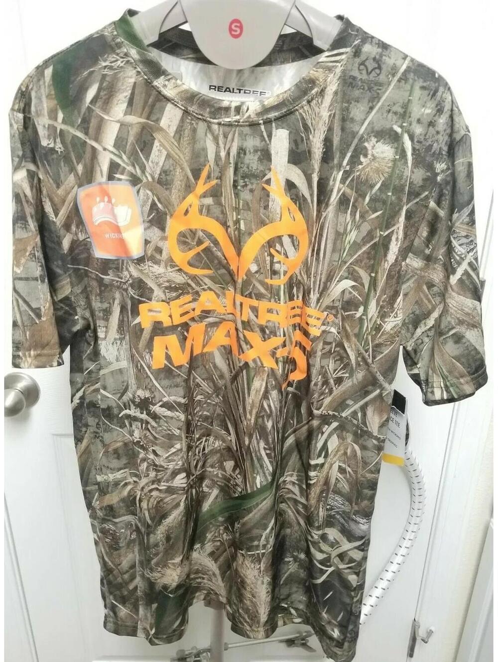 Mens Short Sleeve Performance TShirt Realtree Max 5 Mens Small Camo